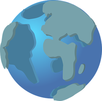 Stylized World Globe Illustration PNG Image