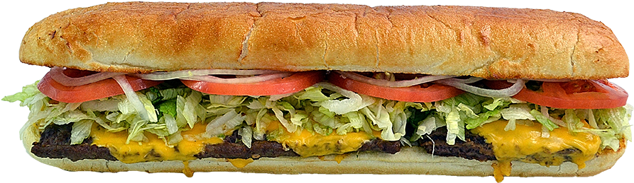 Submarine Cheeseburger Sandwich PNG Image