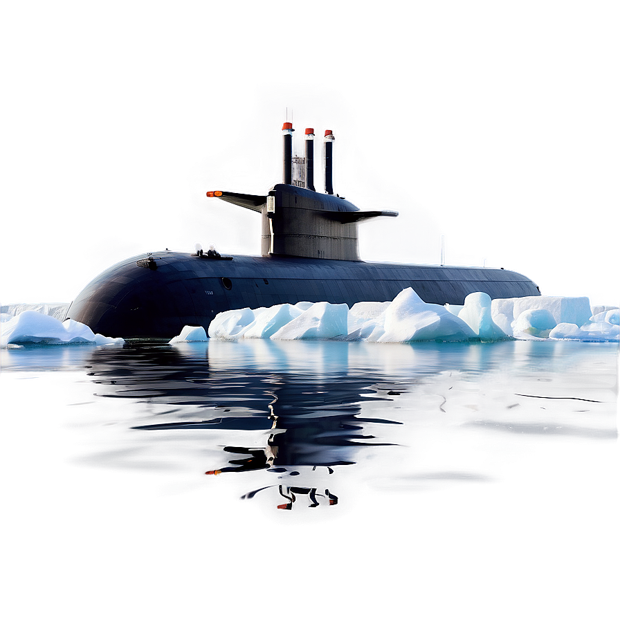 Submarine In Arctic Waters Png 05252024 PNG Image