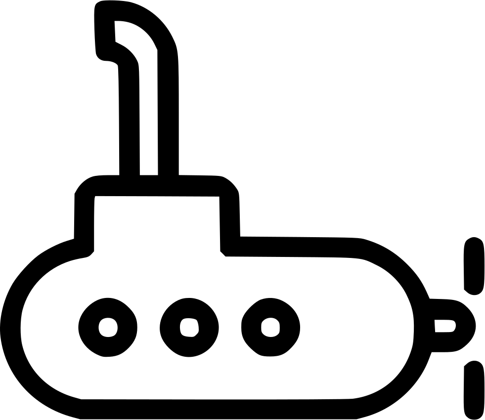 Submarine Silhouette Graphic PNG Image