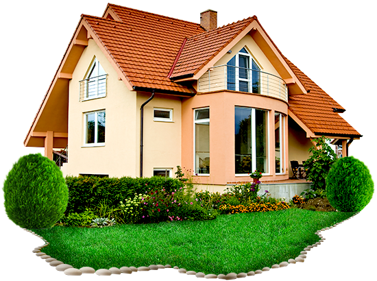 Suburban Dream Home Exterior PNG Image