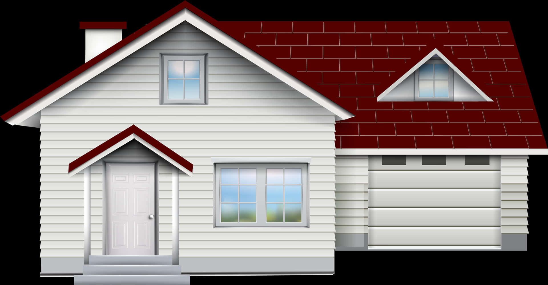 Suburban House Vector Illustration PNG Image