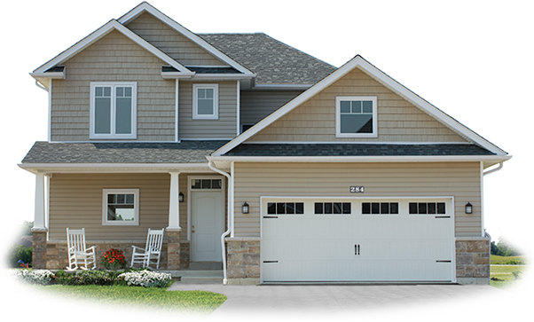 Suburban Housewith Garage PNG Image