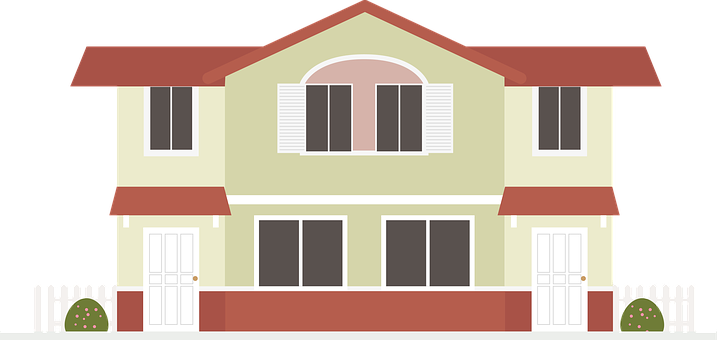 Suburban Two Story House Illustration PNG Image