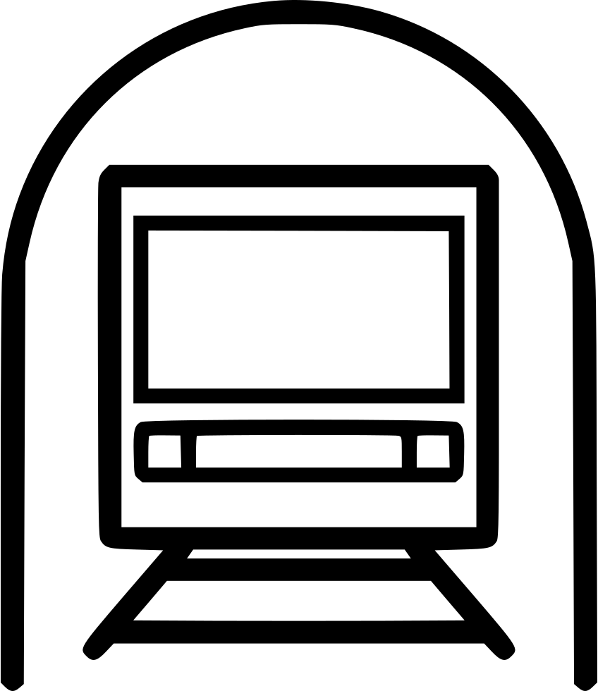 Subway Train Icon Outline PNG Image