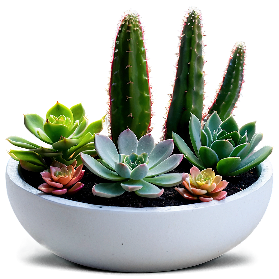 Succulents In Glass Bowls Png Dim PNG Image