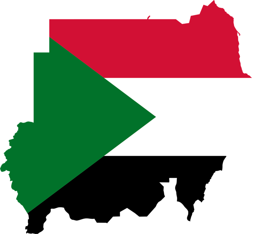 Sudan Mapwith Flag Overlay PNG Image