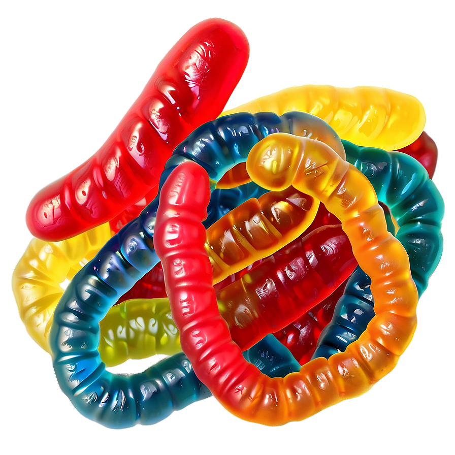 Sugar Coated Gummy Worms Png Hdb PNG Image