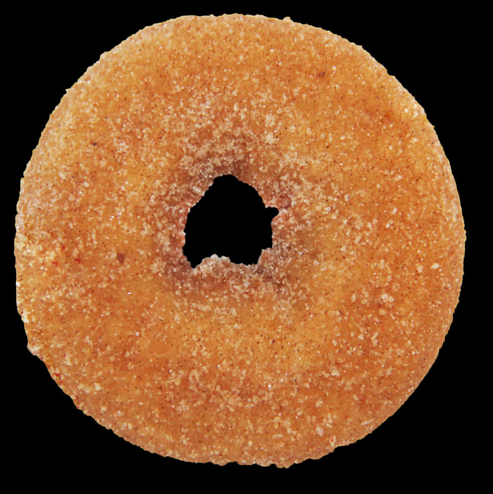 Sugar Coated Plain Donut Black Background PNG Image