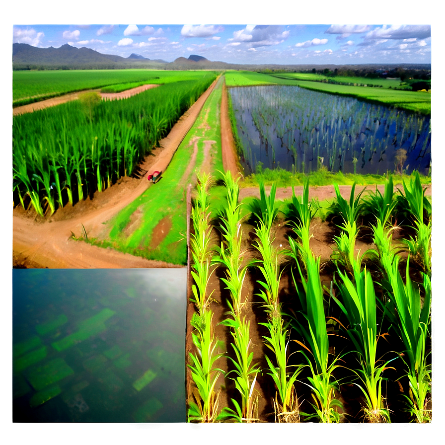 Sugarcane Field Aerial View Png 06262024 PNG Image