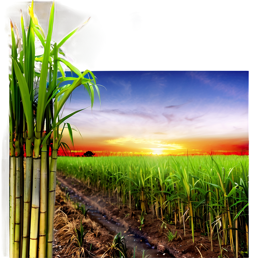 Sugarcane Field At Sunset Png Uai84 PNG Image