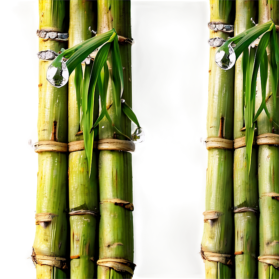 Sugarcane With Dew Drops Png Oue PNG Image