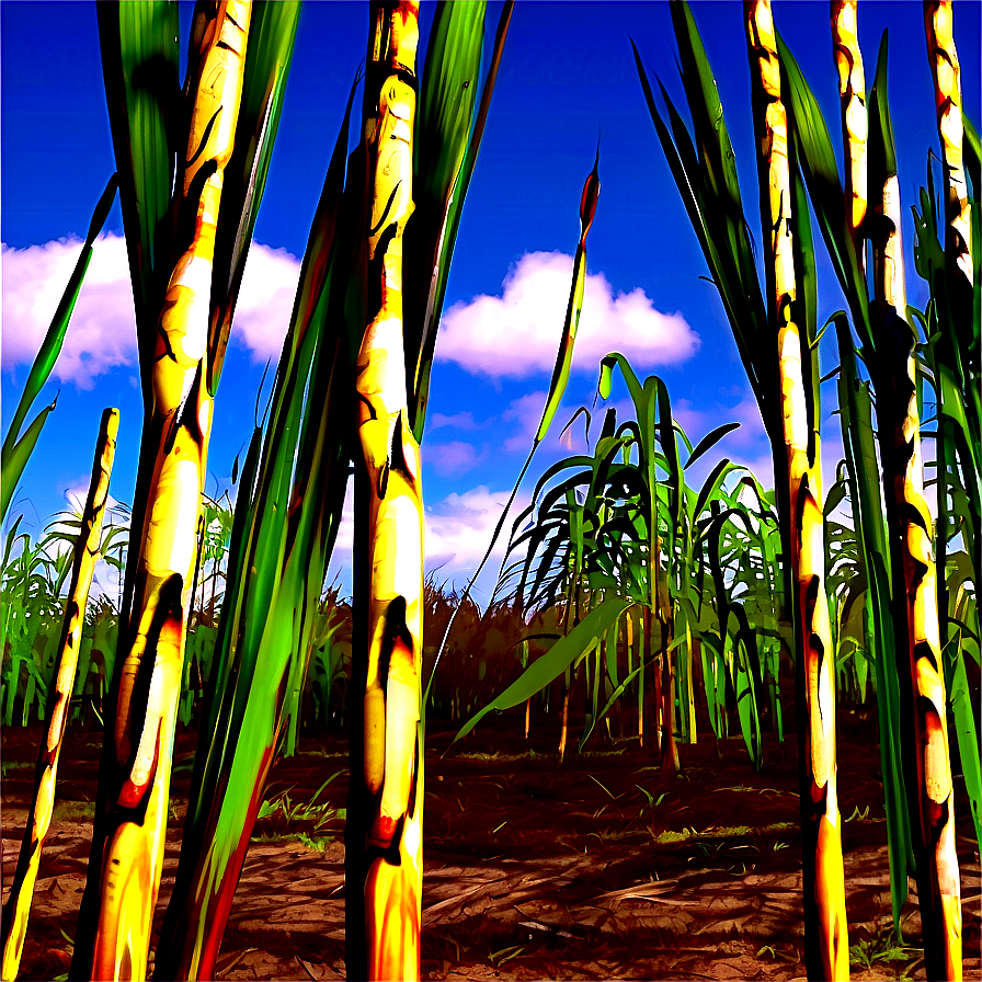 Sugarcanes In Sunny Field Png Dtx81 PNG Image