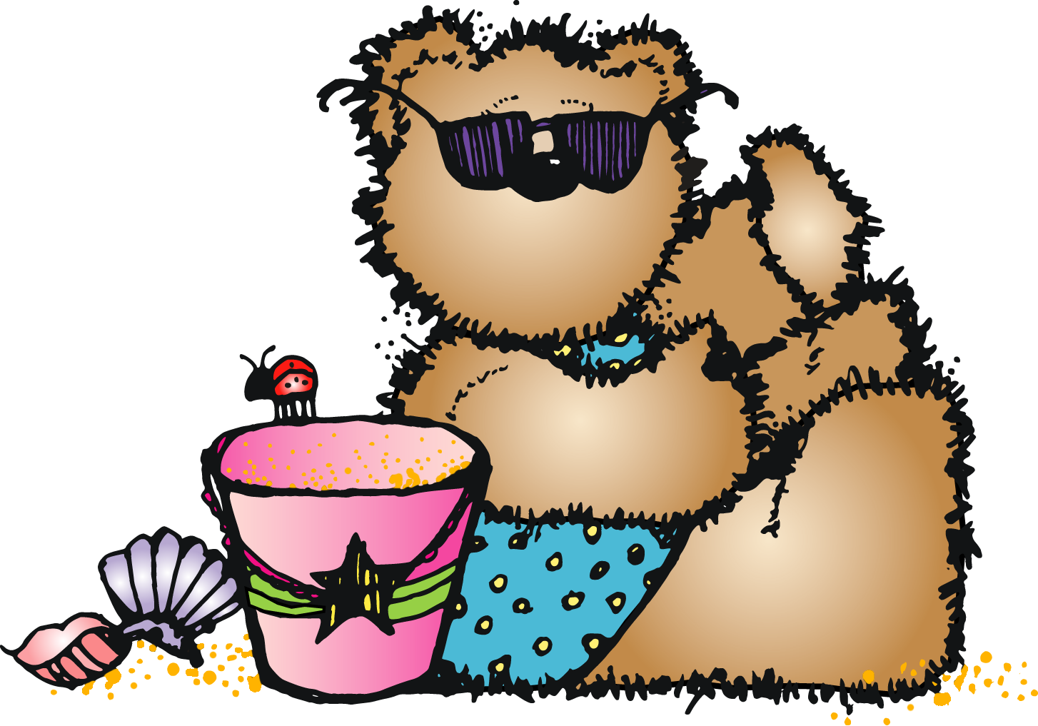 Summer_ Beach_ Bear_ Clipart.png PNG Image