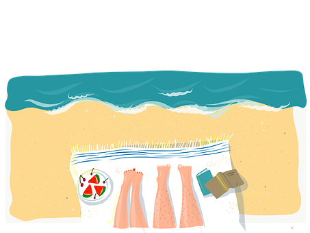 Summer Beach Essentials PNG Image