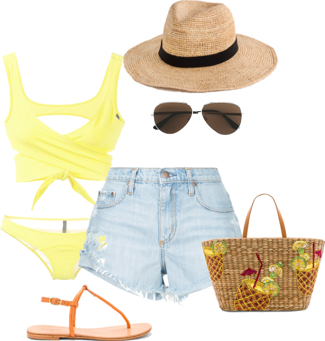 Summer Beachwear Essentials Set PNG Image