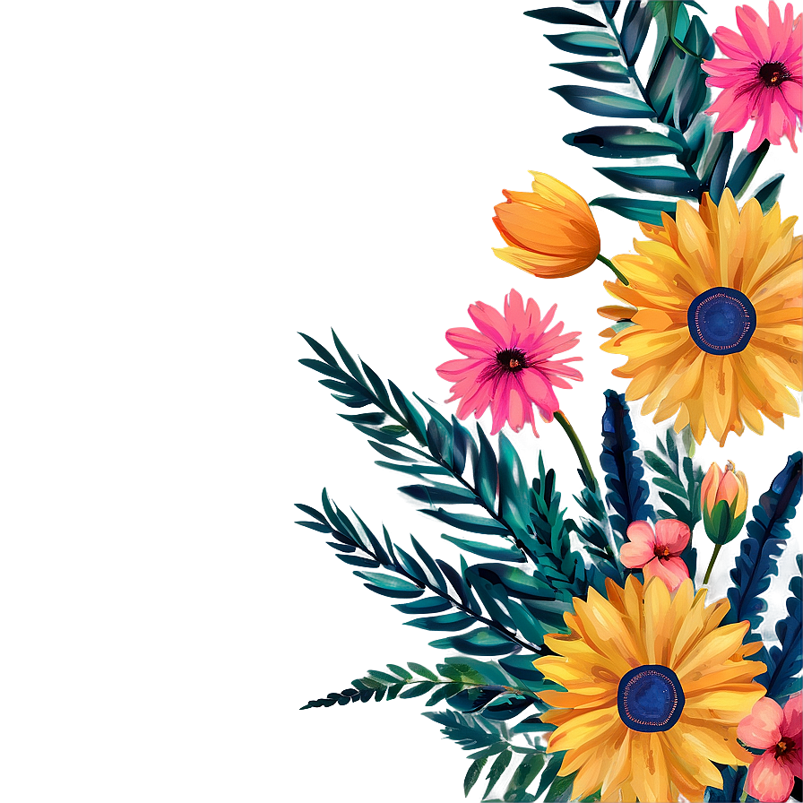 Summer Boho Flowers Png Pbx34 PNG Image