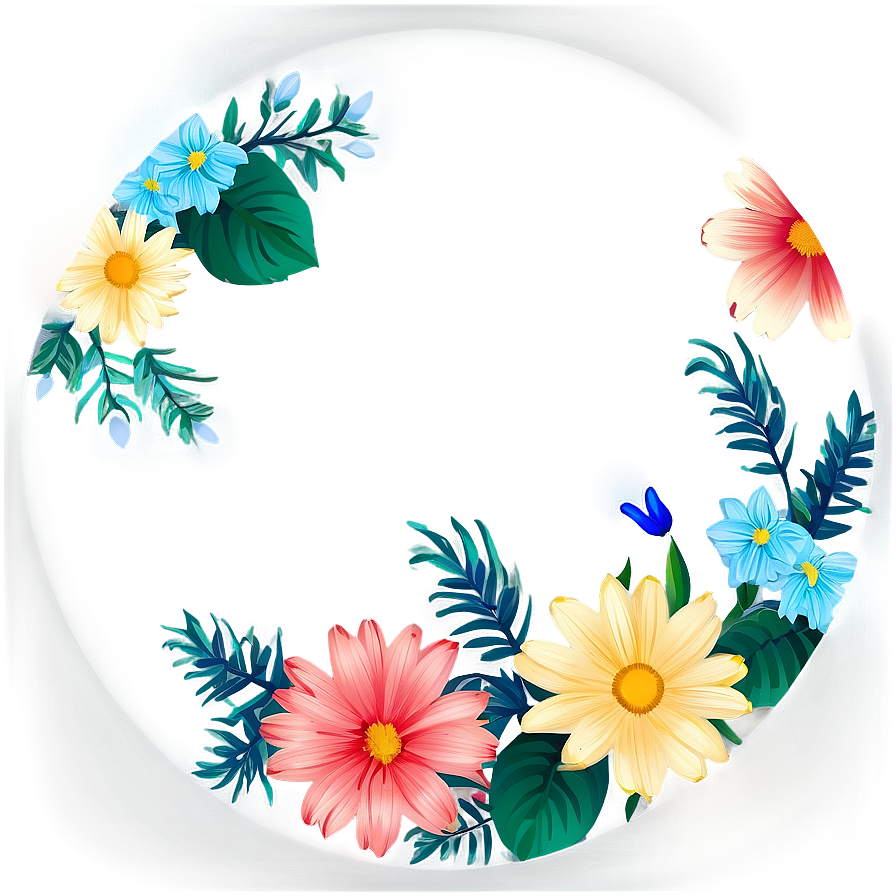 Summer Flower Circle Png 06252024 PNG Image