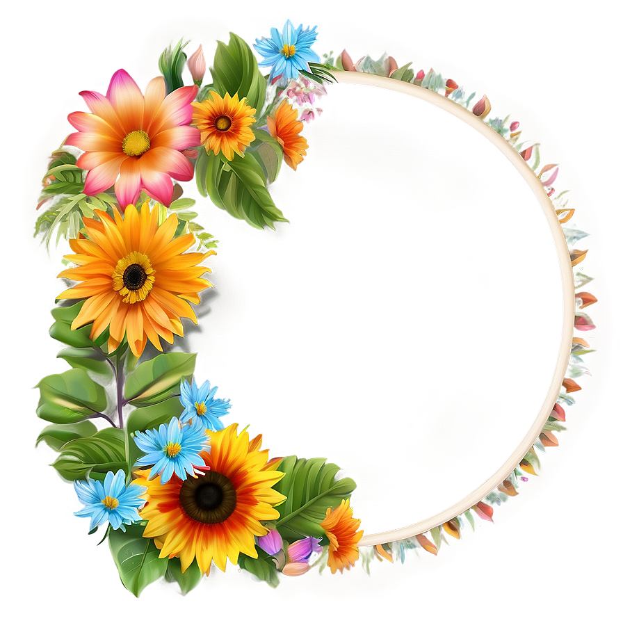 Summer Flower Frame Png Pfm PNG Image