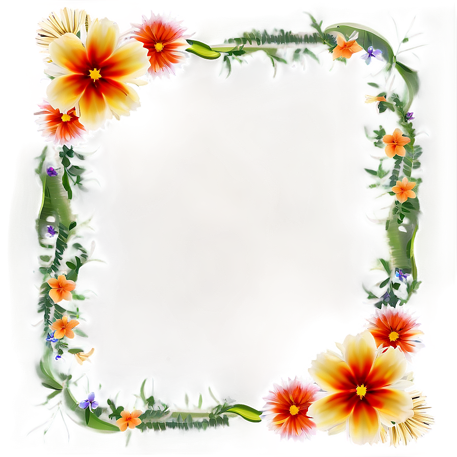 Summer Flower Frame Png Qts26 PNG Image