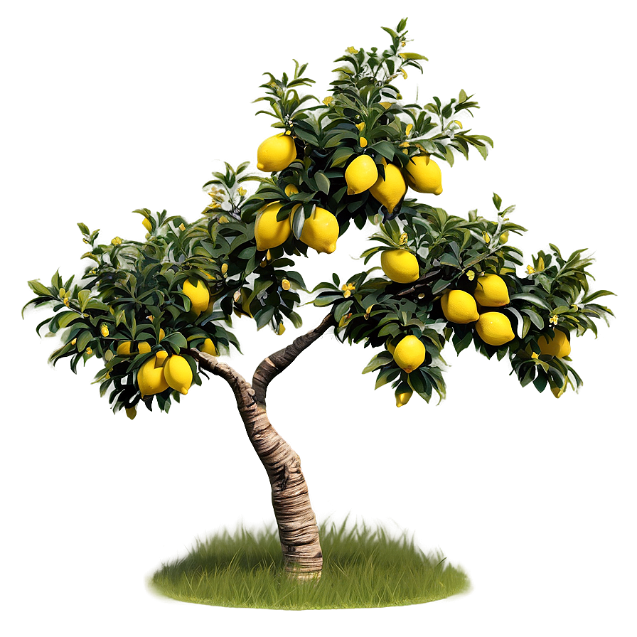 Summer Lemon Tree Scene Png Uqd57 PNG Image