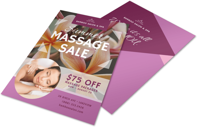 Summer Massage Sale Flyer PNG Image