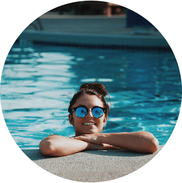 Summer Poolside Relaxation PNG Image