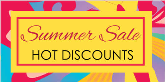 Summer Sale Hot Discounts Banner PNG Image