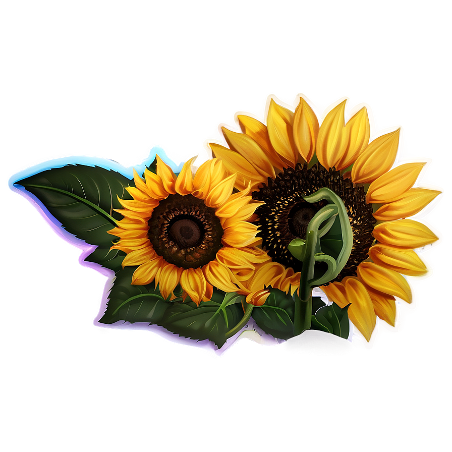 Summer Sunflower Sticker Png Ihp52 PNG Image