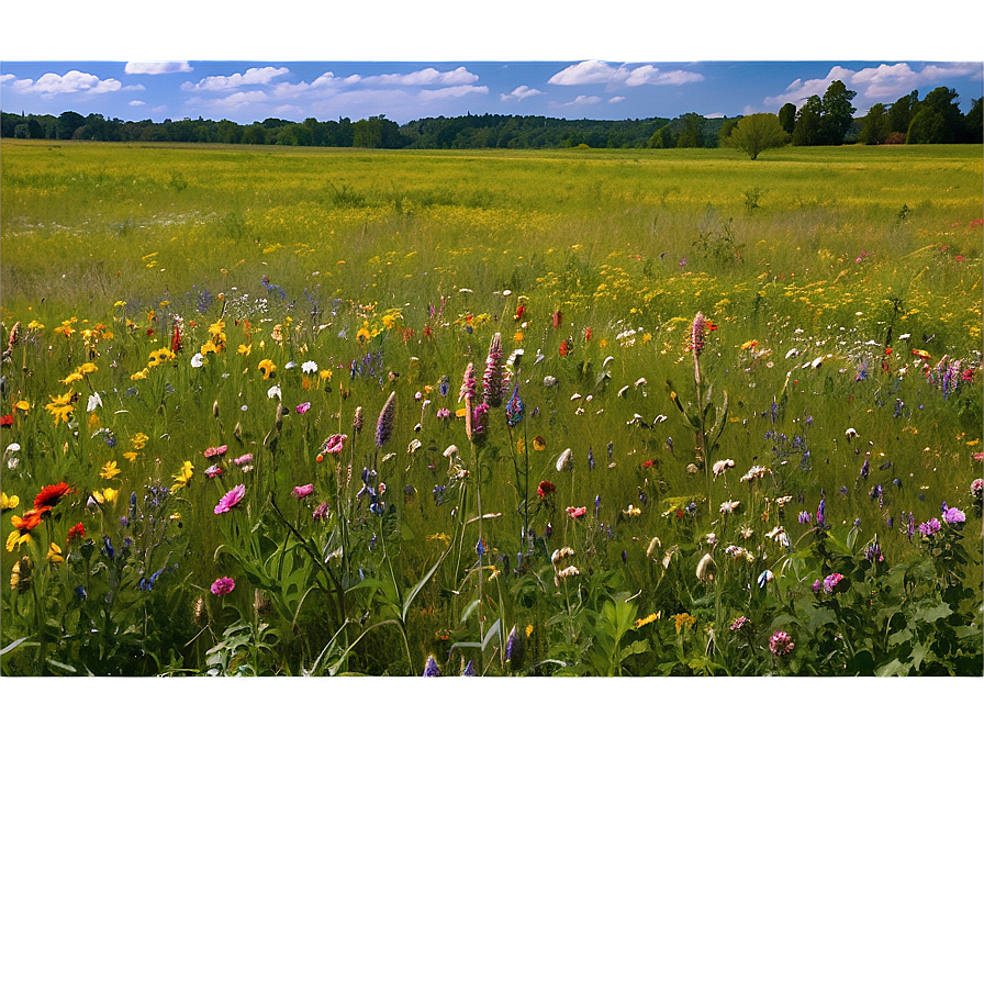 Summer Wildflowers Field Png Vli PNG Image