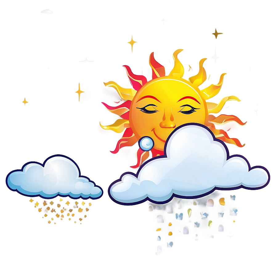 Sun And Clouds Graphic Png 90 PNG Image