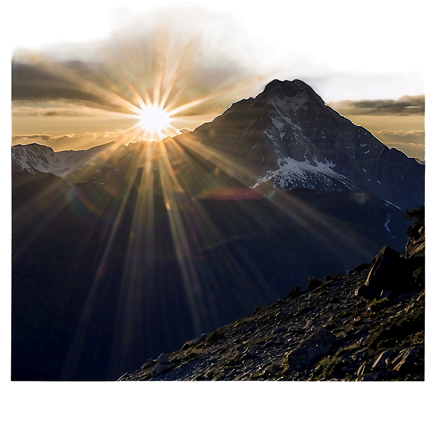 Sun Flare Mountain Peak Png Fmu47 PNG Image