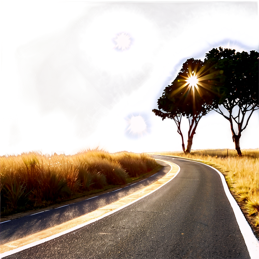 Sun Flare Road View Png Egw PNG Image