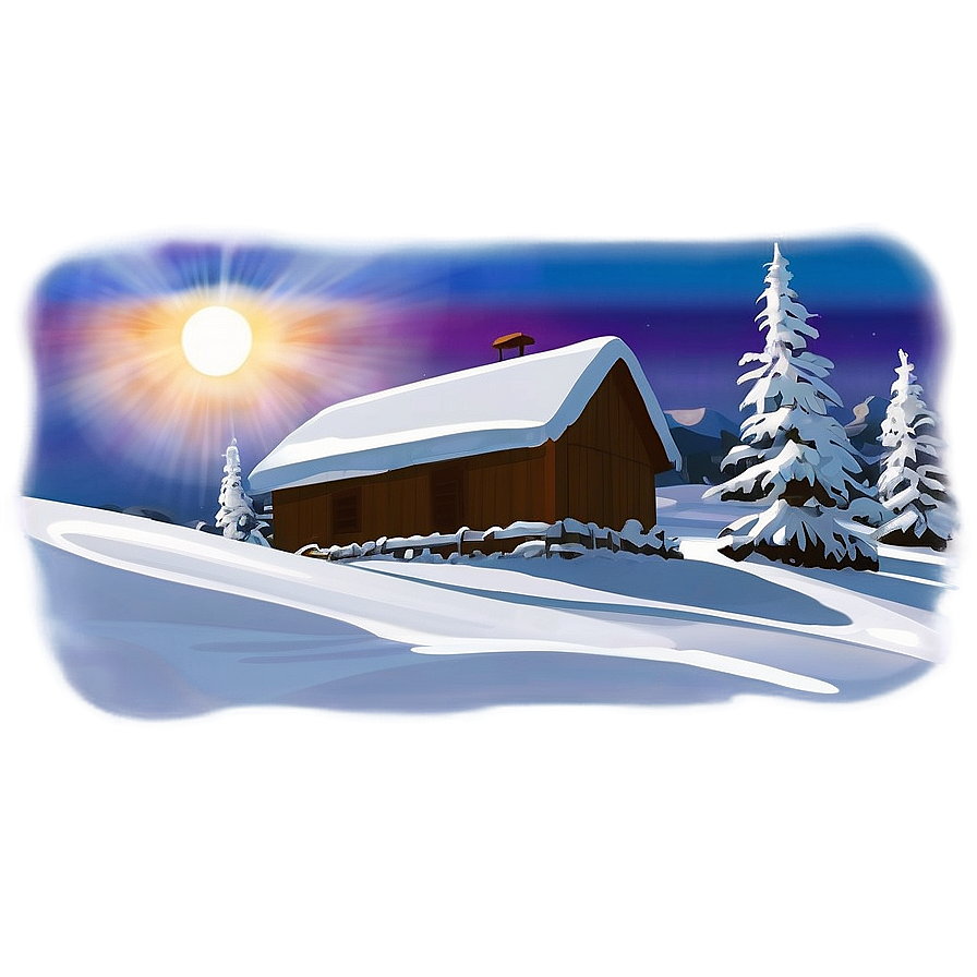 Sun Flare Winter Scene Png Amu25 PNG Image