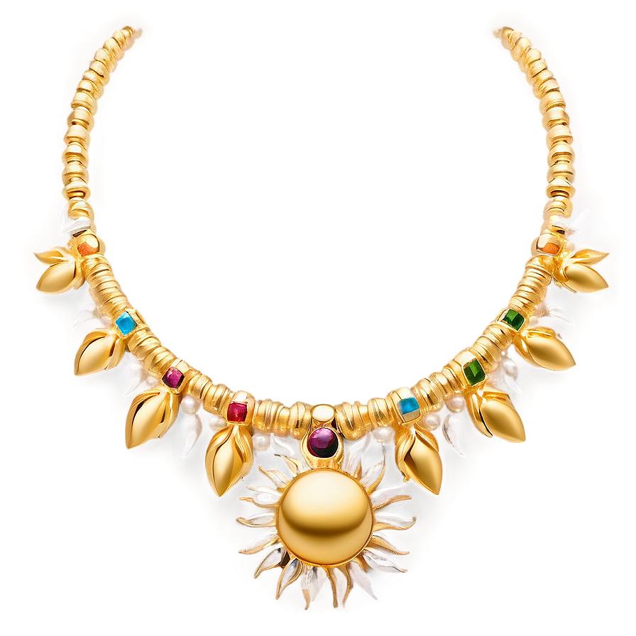 Sun Gold Necklace Png Six PNG Image