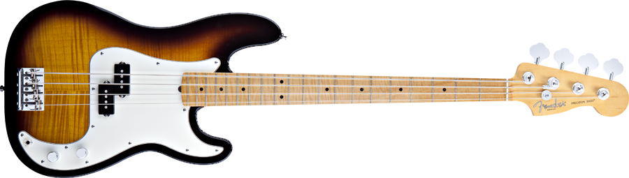 Sunburst Electric Bass Guitar PNG Image