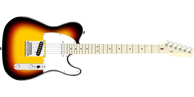 Sunburst Electric Guitar PNG Image