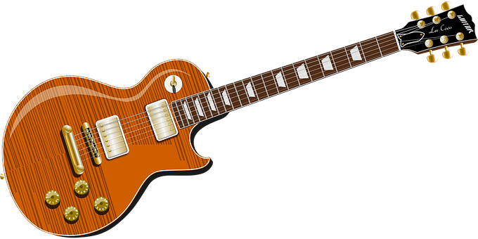 Sunburst Electric Guitar Illustration PNG Image