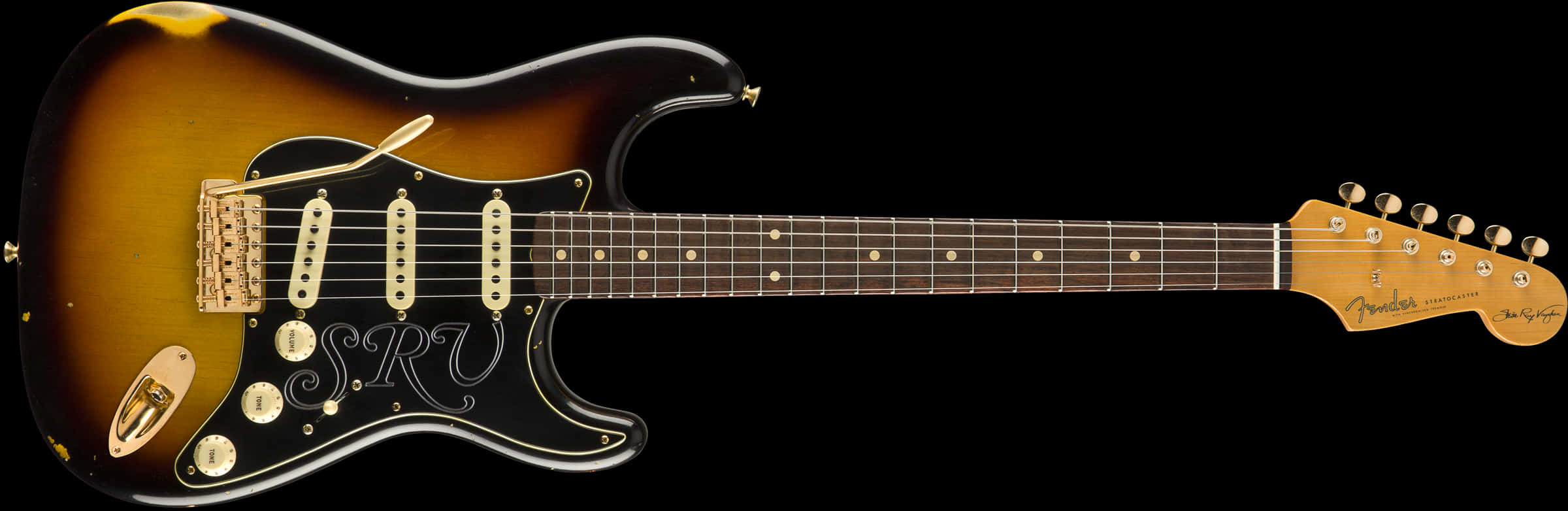 Sunburst Electric Guitar Isolated PNG Image