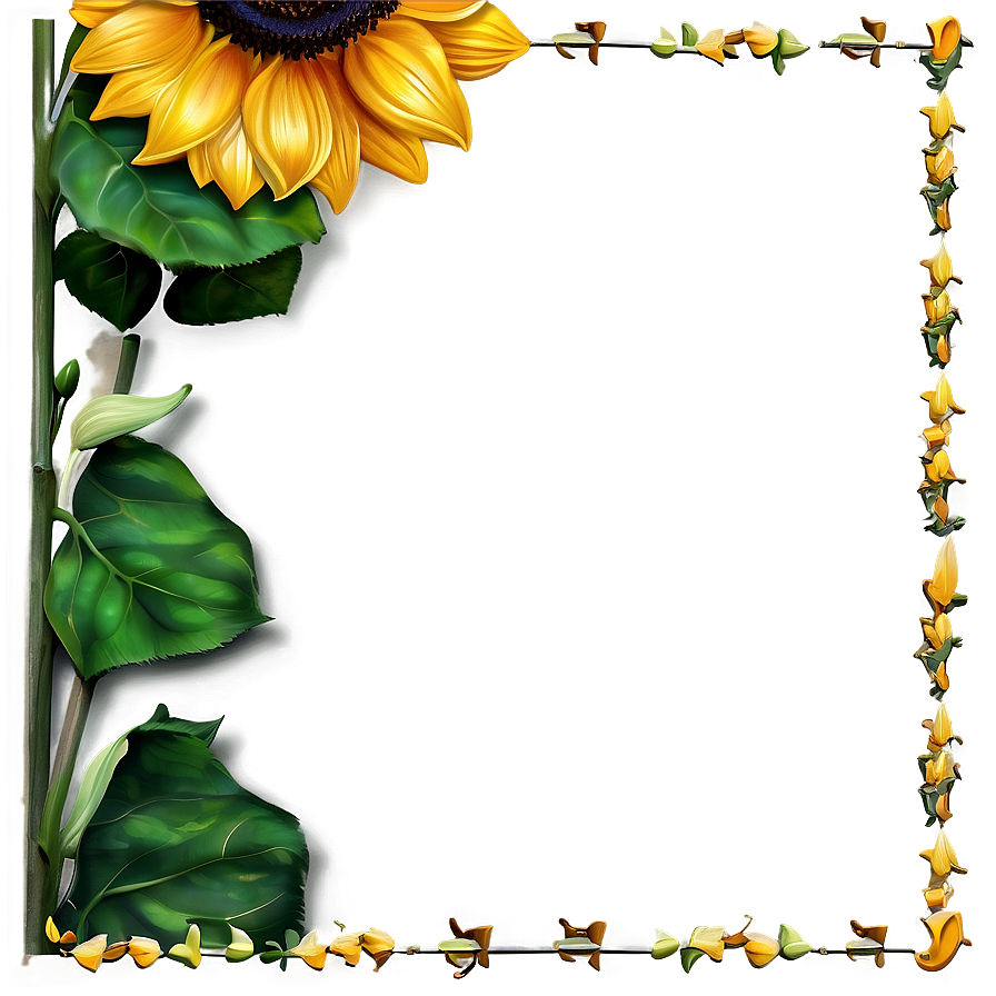 Sunflower Border Png Wuq PNG Image