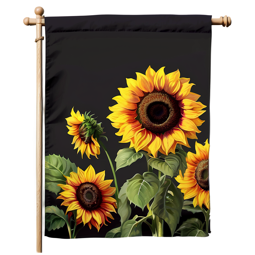 Sunflower Garden Flag Png 2 PNG Image