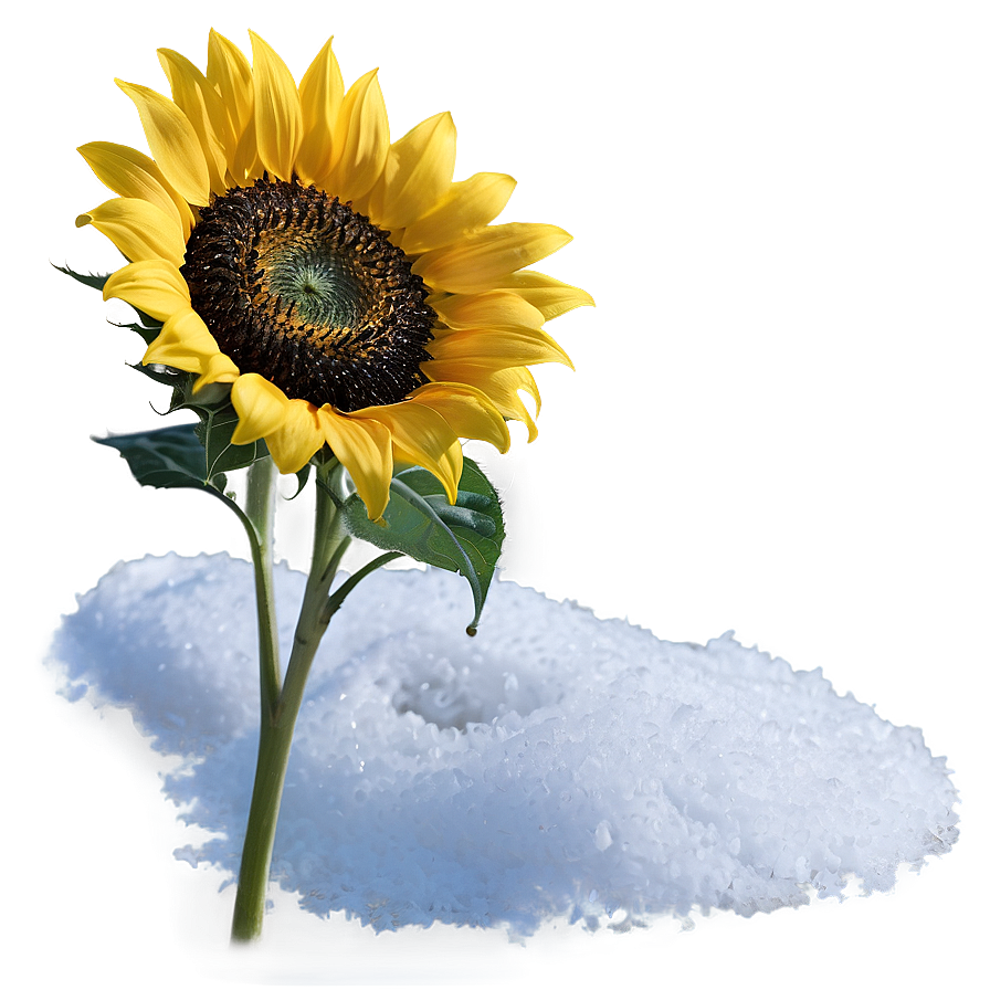 Sunflower In Snow Png Mro PNG Image