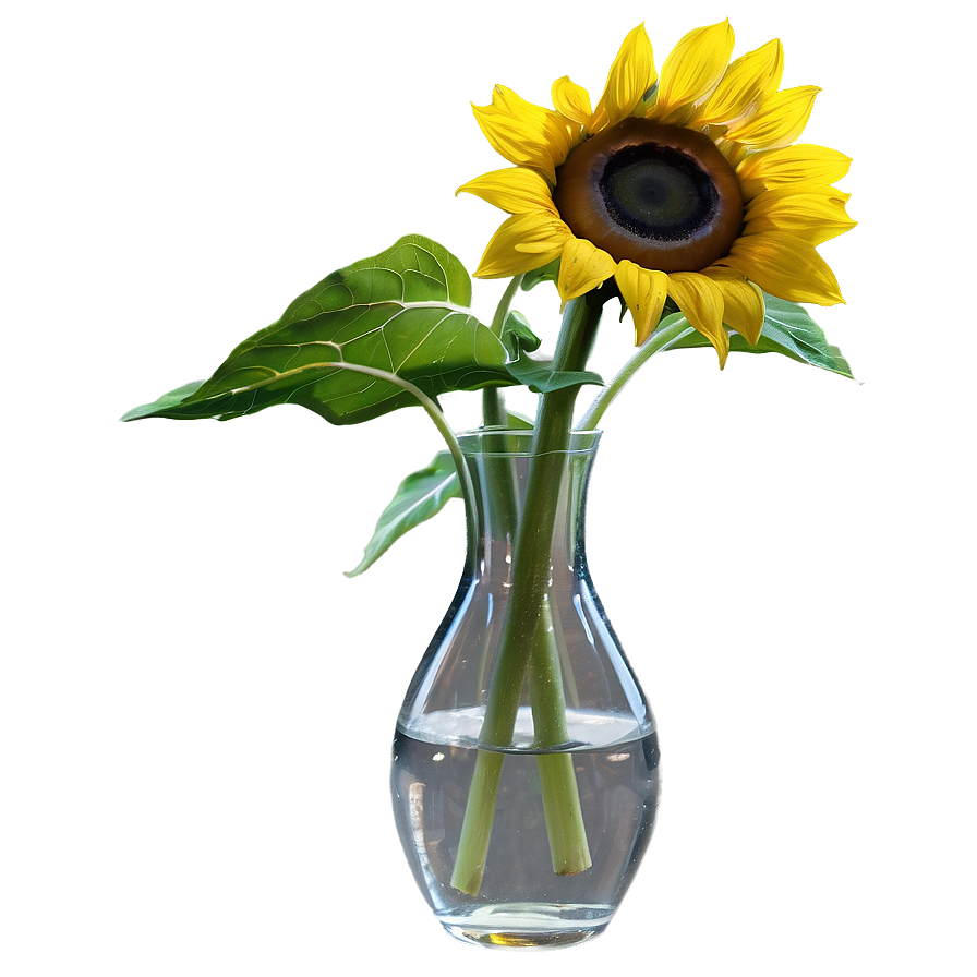 Sunflower In Vase Png Hbe PNG Image