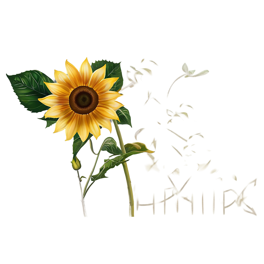 Sunflower Transparent Artwork Png Tqs49 PNG Image