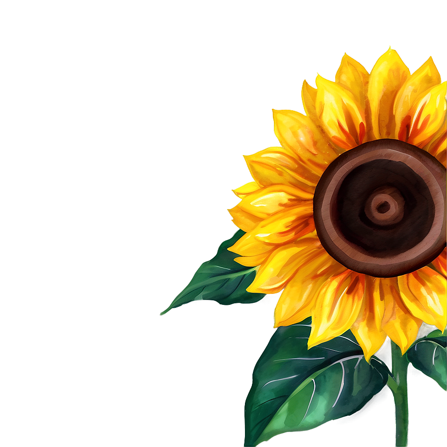 Sunflower Watercolor A PNG Image