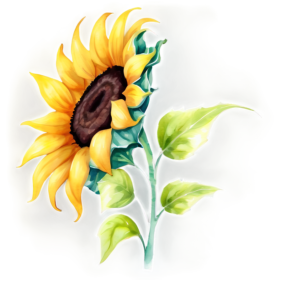 Sunflower Watercolor Decorative Element Png 06272024 PNG Image