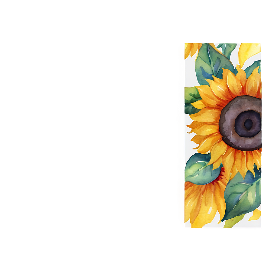 Sunflower Watercolor Greeting Card Design Png 06272024 PNG Image