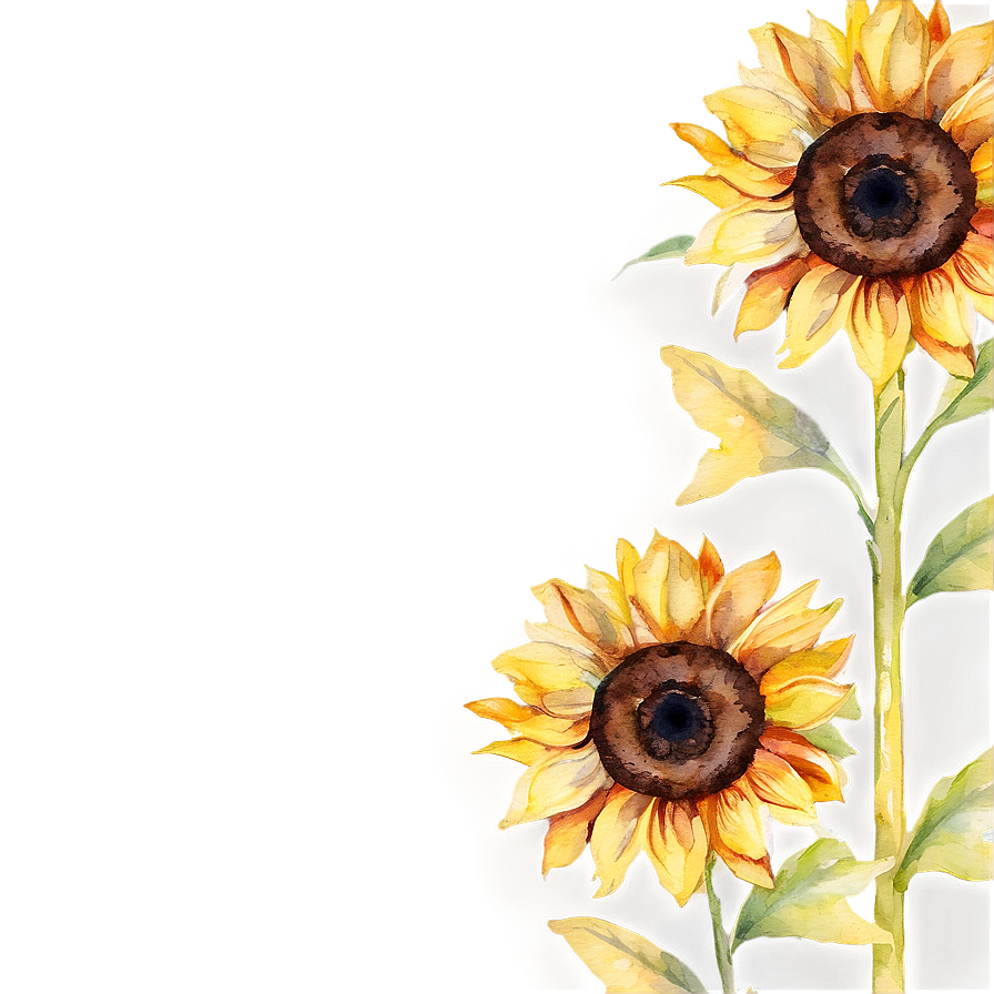 Sunflower Watercolor Greeting Card Design Png 06272024 PNG Image