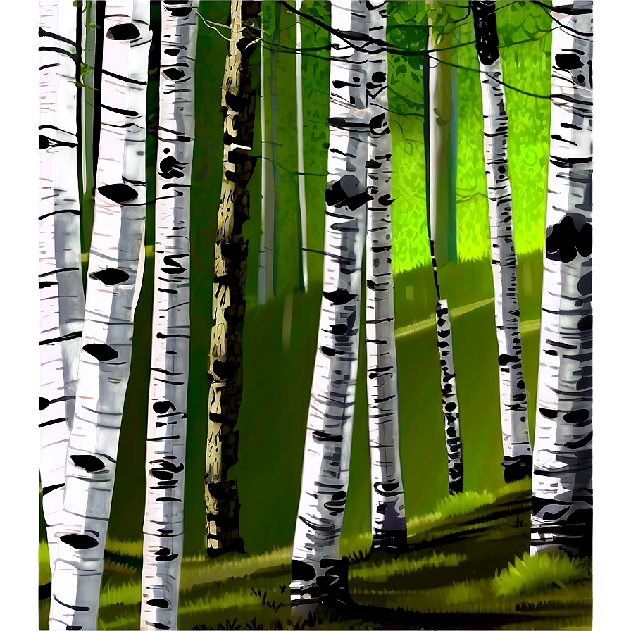 Sunlit Aspen Forest Trees Png 06262024 PNG Image