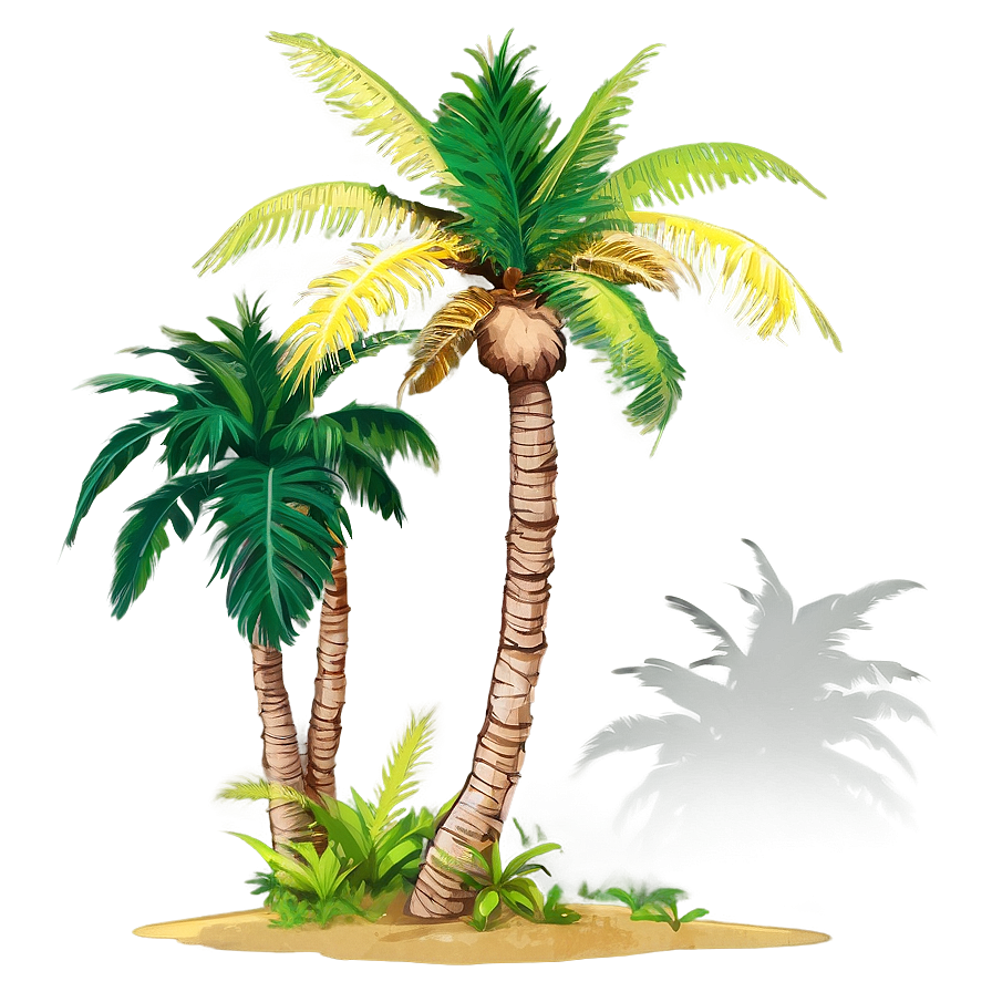 Sunlit Palm Trees Png Twr PNG Image